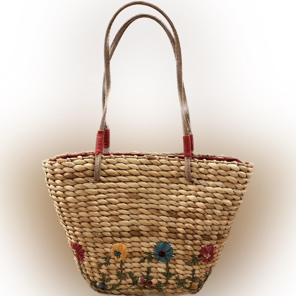 🌸🌺 Straw Flower Tote